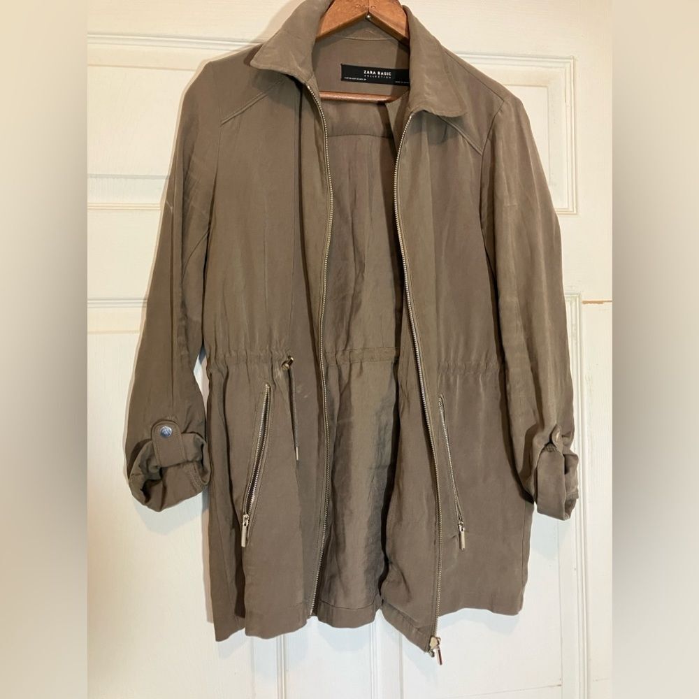 Zara Basic Jacket, Tan, With Pockets, Excellent C… - image 1